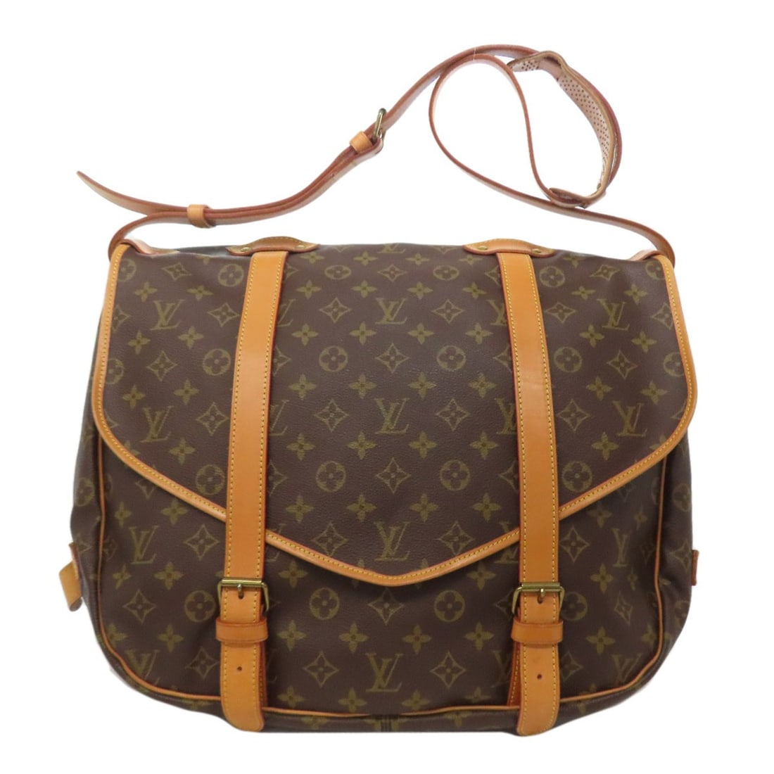 M42252 Shoulder Bag Canvas Monogram Saumur Louis Vuitton Ll: M42252 Shoulder Bag Canvas Monogram Saumur Louis Vuitton Ll Brown Louis Vuitton shoulder bag made from monogram canvas, featuring the iconic Saumur pattern. This classic design showcases the timeless 