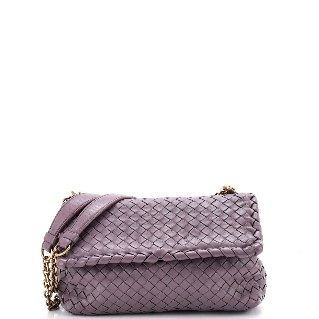 Bottega Veneta Olimpia Crossbody Bag Intrecciato Nappa Small: Bottega Veneta Olimpia Crossbody Bag Intrecciato Nappa Small Bottega Veneta's Olimpia Crossbody Bag features Intrecciato Nappa leather exterior in rich purple, showcasing the brand's signature woven p
