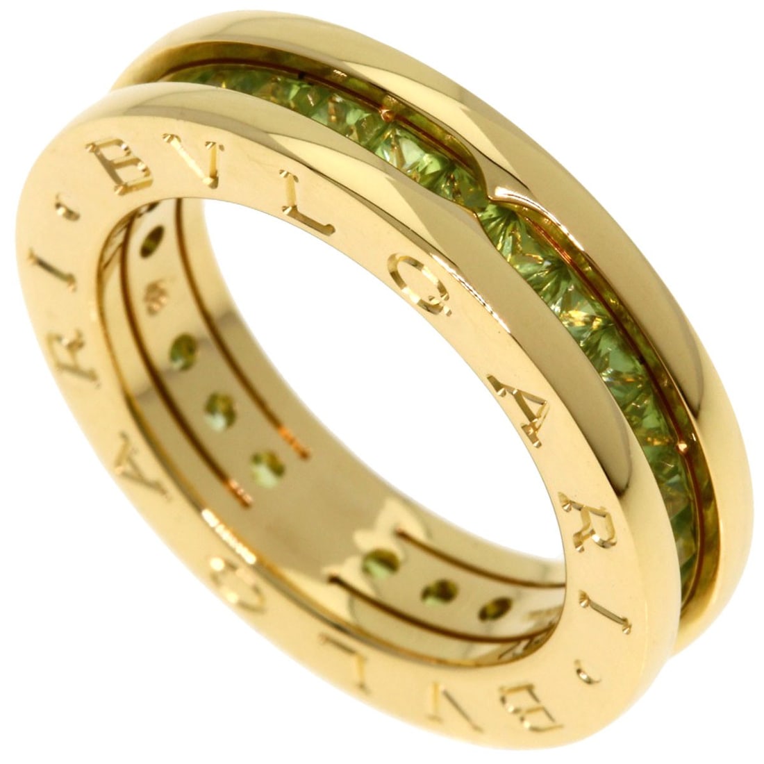 Bvlgari B.Zero1 1 Band Peridot #48 Ring K18 Yellow Gold: Bvlgari B.Zero1 1 Band Peridot #48 Ring K18 Yellow Gold K18 Yellow Gold Peridot Ring #48 by BVLGARI features a stunning peridot main stone set in 1 band, showcasing the luxury and elegance of Bvlgari'