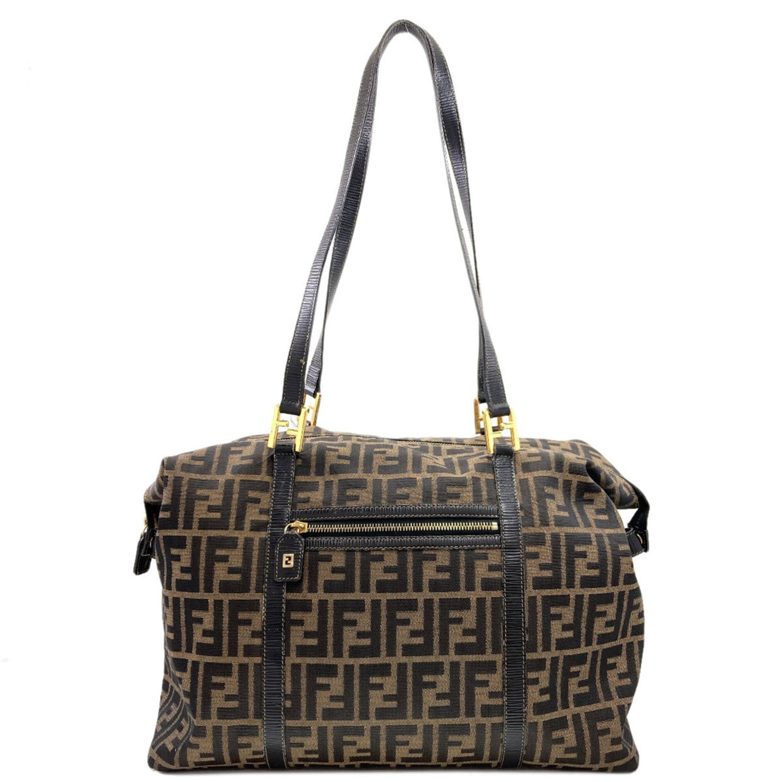 Canvas tote bag by Fendi: Canvas tote bag by Fendi Canvas tote bag by Fendi, featuring a sleek black and brown design. This stylish canvas tote measures 33cm x 45cm x 17cm, making it the perfect size for daily essentials. The 