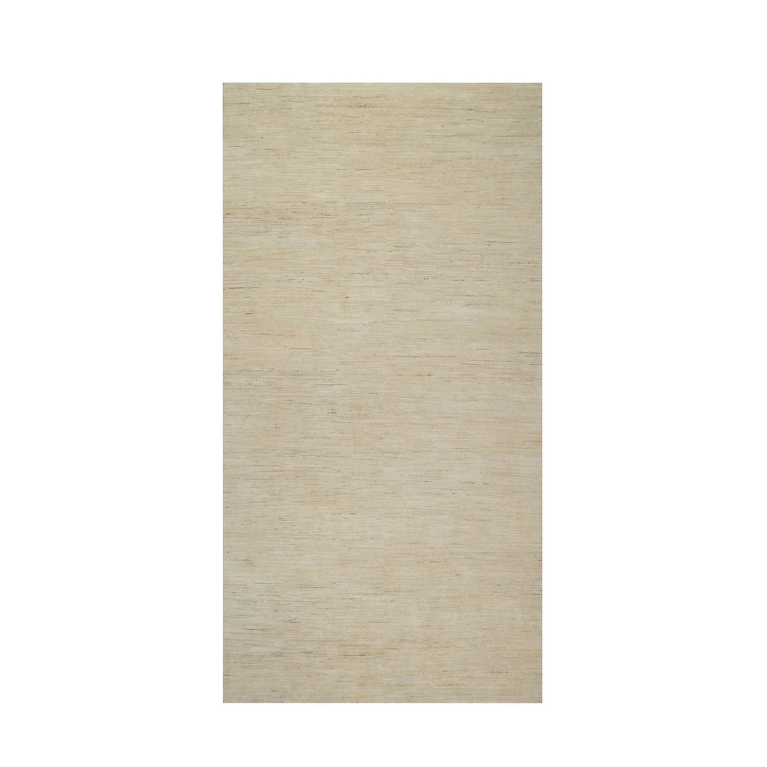 6'x11'10" Swan White All Wool Modern Plain Design Hand Knotted Runner Rug: 6'x11'10" Swan White All Wool Modern Plain Design Hand Knotted Runner Rug Hand-knotted in luxurious wool, this modern all-wool runner rug boasts a sleek, swan white design with an oriental pattern. Me