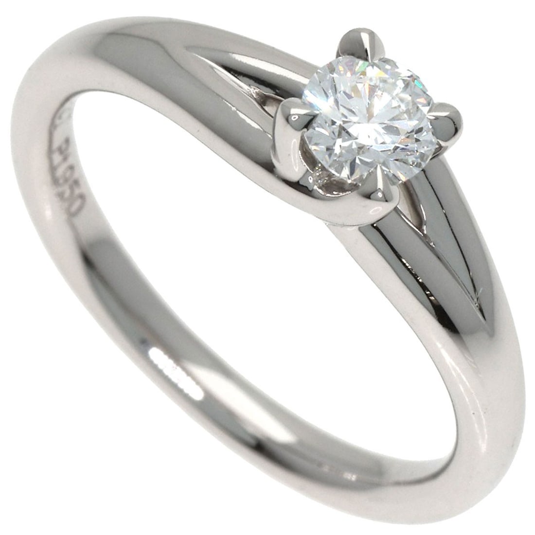 Diamond ring platinum solitaire lien Chaumet (1 of 6)
