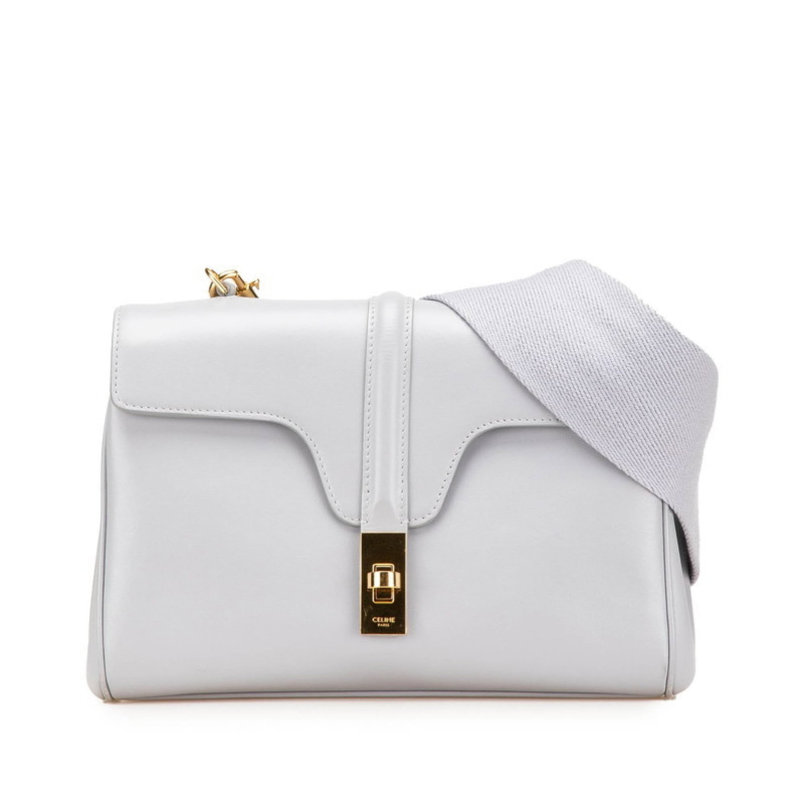Shoulder Bag Leather Celine: Shoulder Bag Leather Celine Light gray leather shoulder bag with clean lines and classic design. Made from high-quality leather, the bag measures 17cm x 24cm x 7.5cm and comes with a dust bag for prot