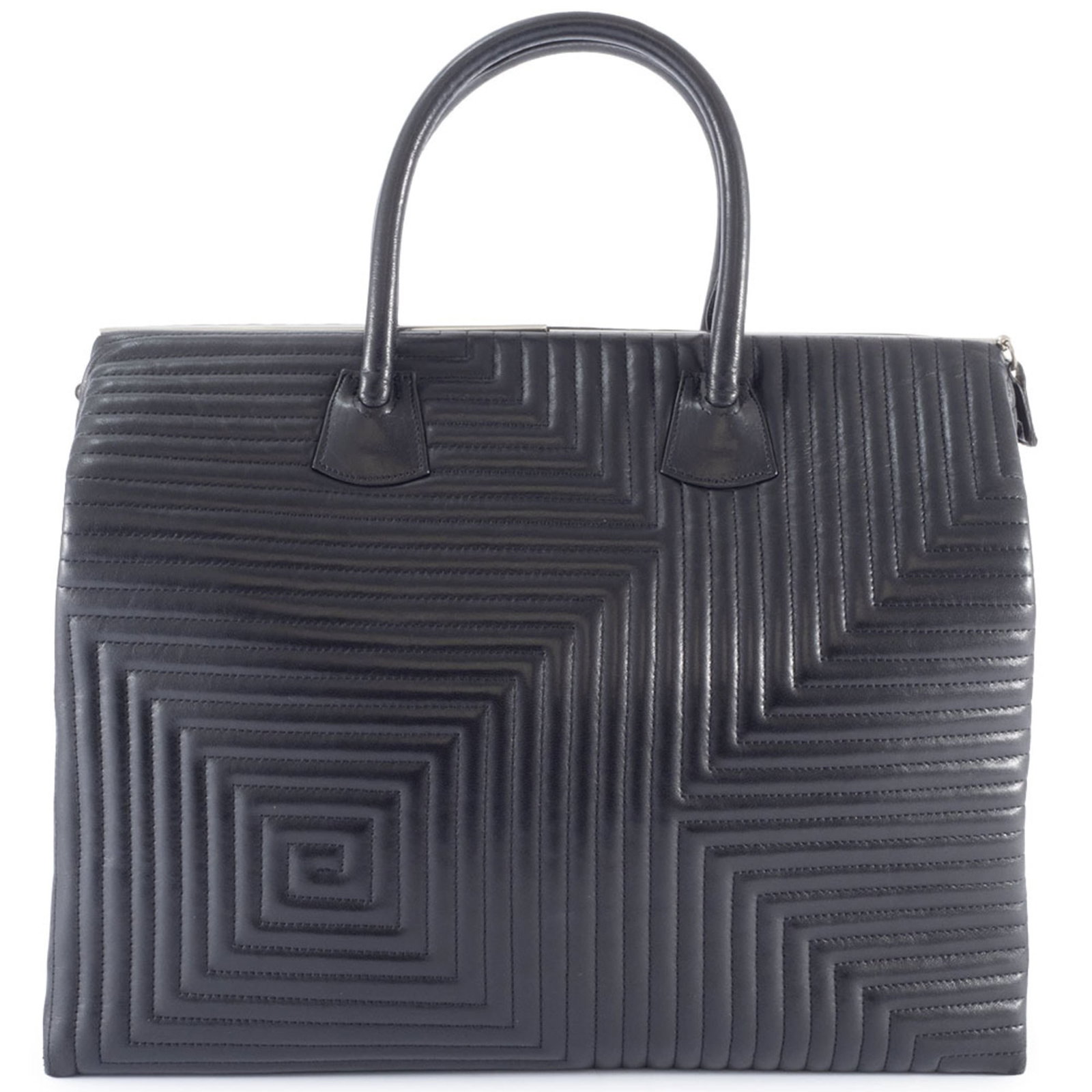 Handbag Leather Bally: Handbag Leather Bally This black leather handbag from Bally features a sleek design with a slide lock closure, measuring 30cm x 37cm x 13cm. The bag's durable construction and classic style make it a 