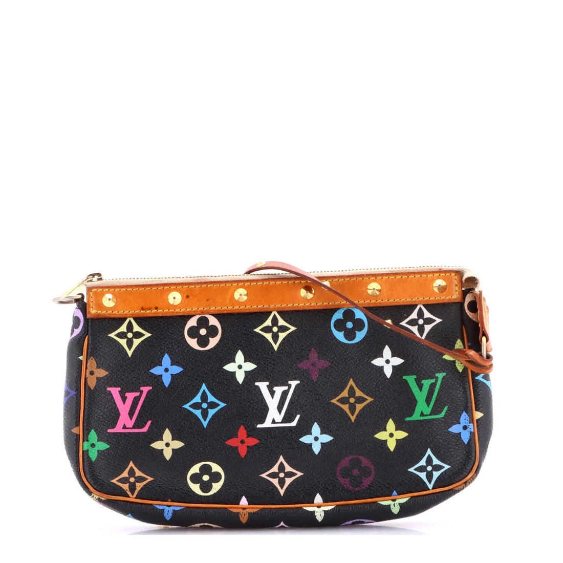 Multicolor Monogram Accessoires Pochette Louis Vuitton: Multicolor Monogram Accessoires Pochette Louis Vuitton Canvas Coated Multicolor Monogram Pochette Accessoires in Black with Gray Microfiber Interior and Gold Hardware. This Louis Vuitton Pochette Acce