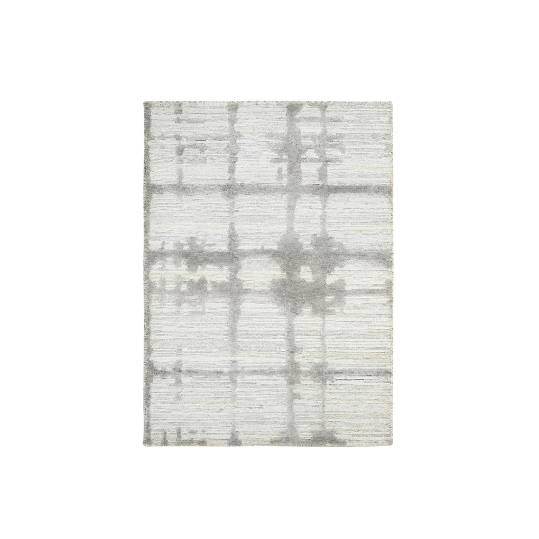 2'x3'1" Ivory Hand Spun Undyed Natural Wool Modern Hand Knotted Mat Rug: 2'x3'1" Ivory Hand Spun Undyed Natural Wool Modern Hand Knotted Mat Rug The Ivory Hand Spun Undyed Natural Wool Modern Hand Knotted Mat Rug boasts a stunning ivory color and unique hand-knotted weave,