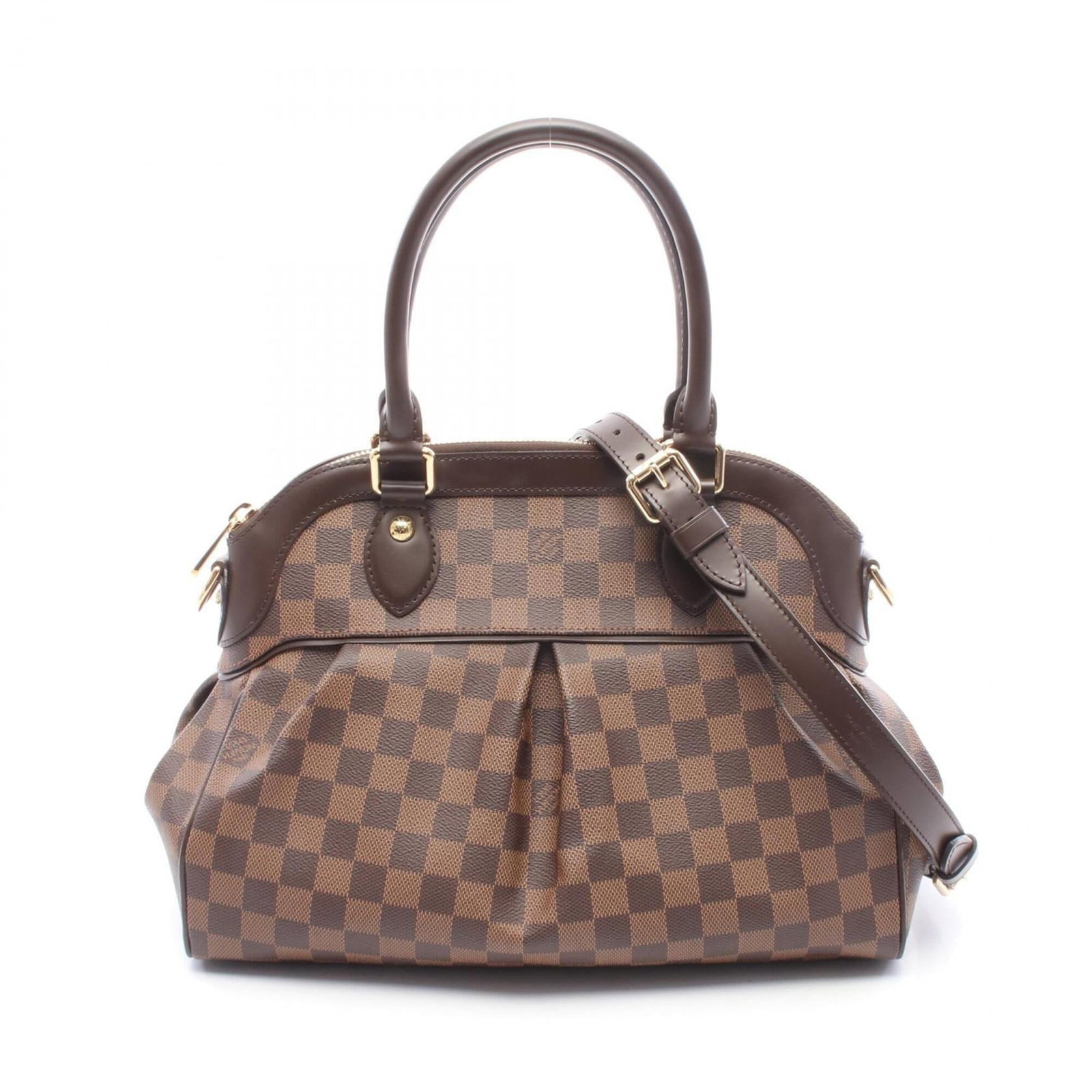 Coated canvas handbag louis vuitton: Coated canvas handbag louis vuitton Coated canvas Louis Vuitton handbag in brown Damier Canvas, with dimensions 25cm x 34cm x 14cm. This stylish bag features a classic design and durable coated canvas