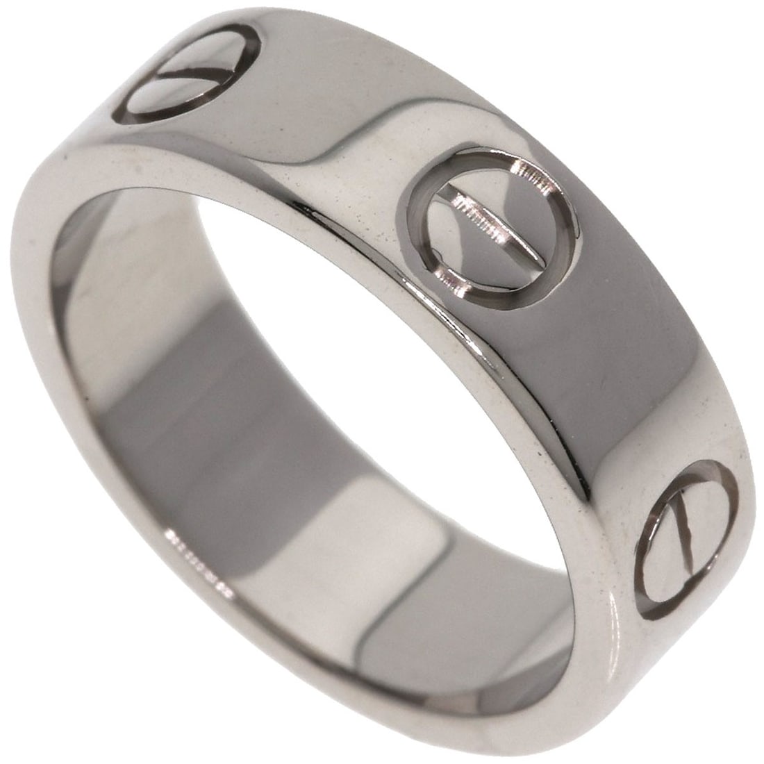 Cartier Love Ring #48 Ring K18 White Gold: Cartier Love Ring #48 Ring K18 White Gold Cartier Love Ring #48 in K18 White Gold, featuring silver metal with a ring size of 4.5(US), showcases the brand's signature style with its elegant design and