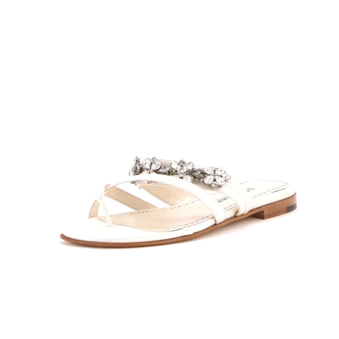 Manolo Blahnik Women's Perlusa Sandals Embellished Satin (1 of 5)