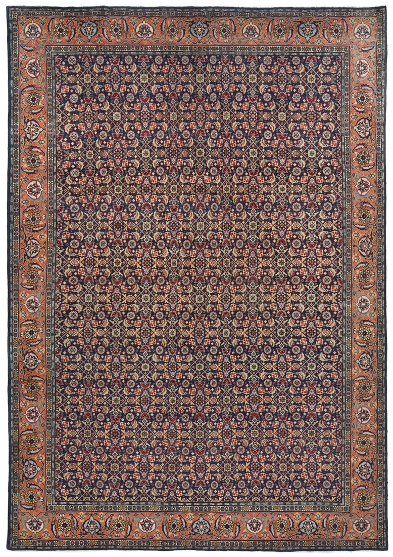 Vintage Hand-Knotted Oriental Rug 8'1 X 11'5 Ft Allover Living Room Carpet Hand-Knotted (1 of 12)