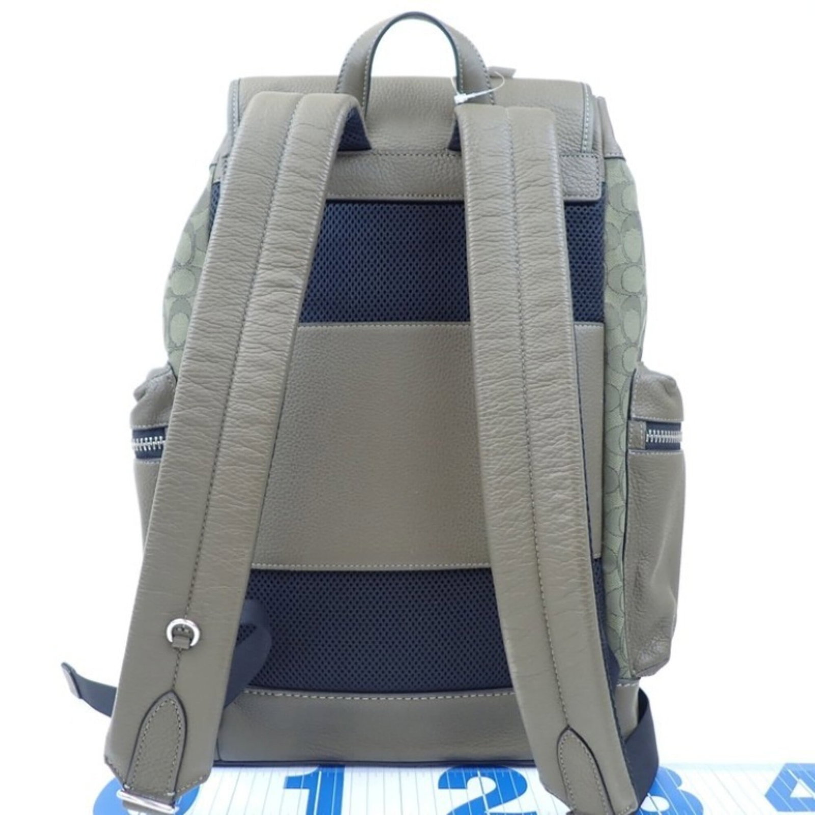 Canvas leather backpack coach - 2