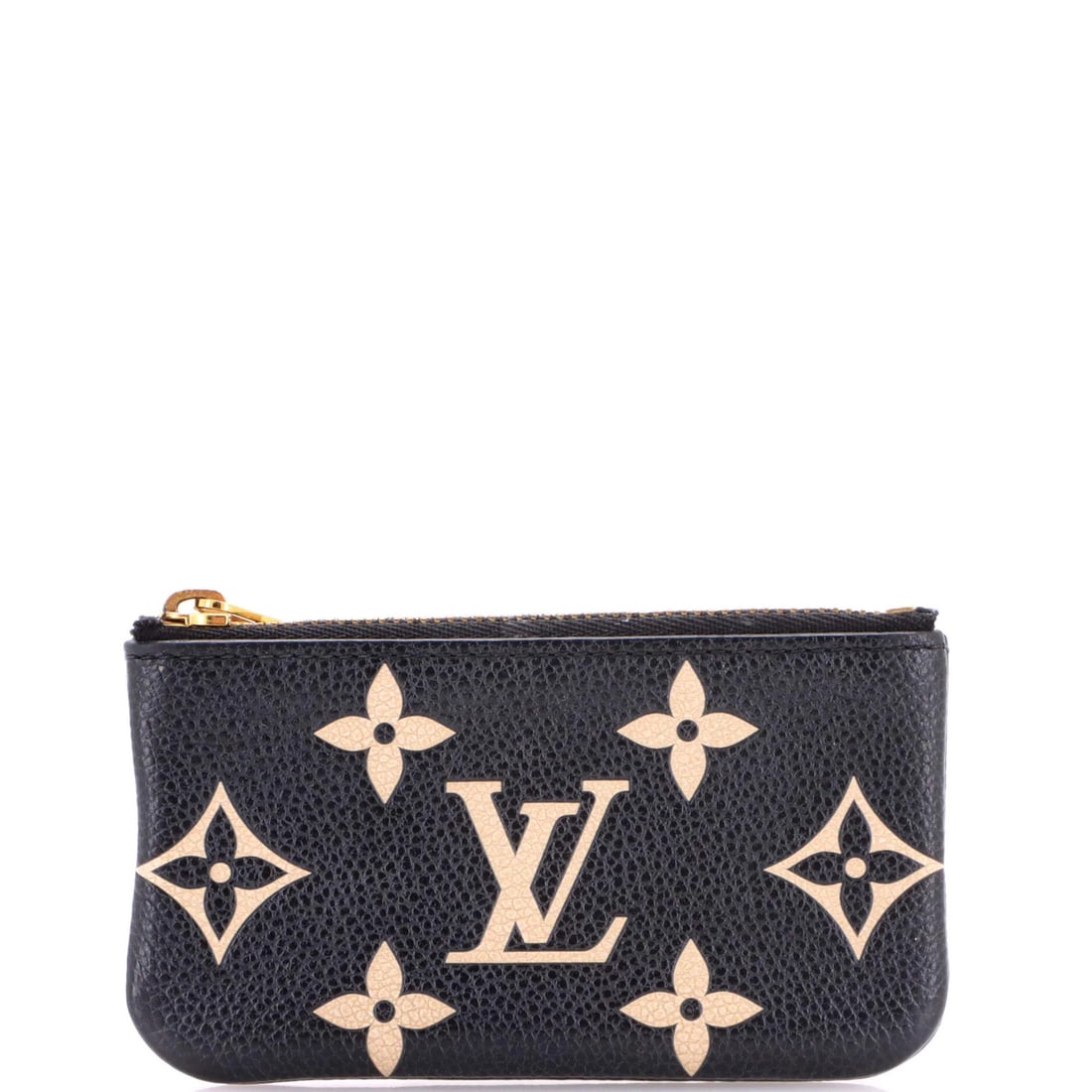 Louis Vuitton Key Pouch Bicolor Monogram Empreinte Giant: Louis Vuitton Key Pouch Bicolor Monogram Empreinte Giant Black Bicolor Monogram Empreinte Giant Key Pouch from Louis Vuitton features a classic design with bold, black and white monogram pattern. The 