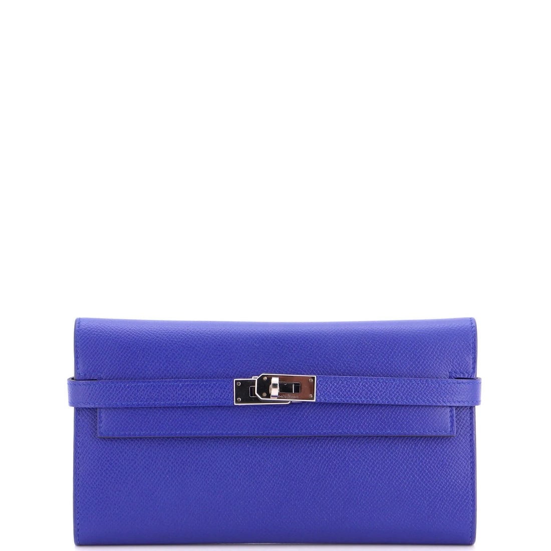 Epsom Hermes Kelly Wallet Long: Epsom Hermes Kelly Wallet Long Blue Epsom Kelly Wallet Long features a classic design with a long strap and premium leather construction. The wallet boasts a striking blue exterior with matching inter