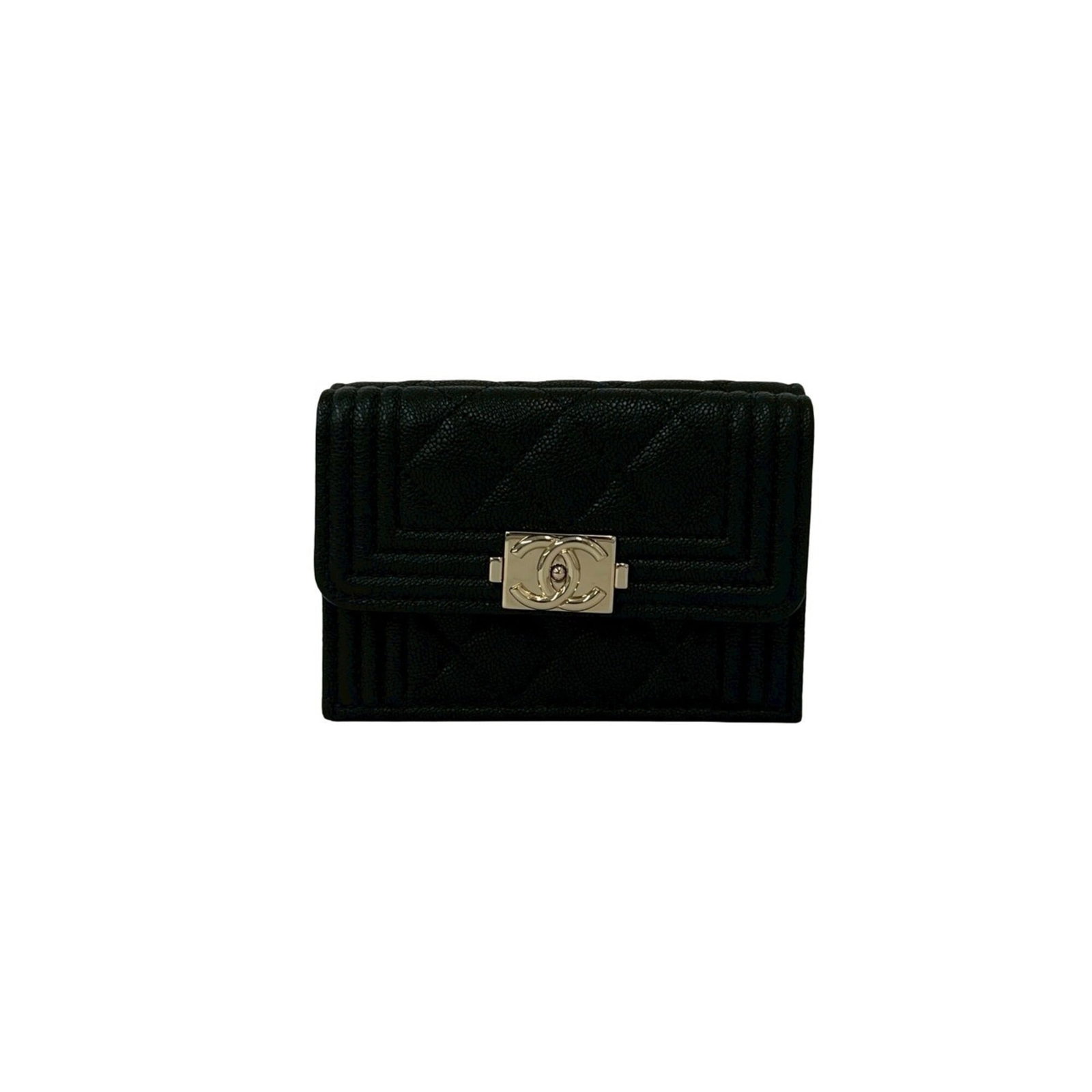 Calfskin Tri Fold Wallet Chanel: Calfskin Tri Fold Wallet Chanel Calfskin Tri Fold Wallet Chanel - A sleek and sophisticated accessory for everyday use, this tri-fold wallet features high-quality grained calfskin material in a