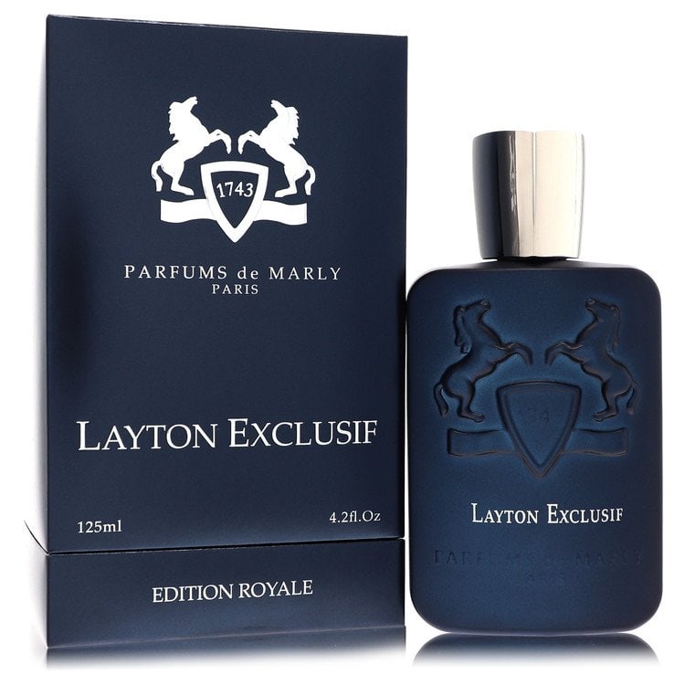 Layton Exclusif by Parfums De Marly Eau De Parfum Spray 4.2 oz: Layton Exclusif by Parfums De Marly Eau De Parfum Spray 4.2 oz Layton Exclusif by Parfums De Marly is a rich and complex fragrance featuring coffee, vanilla, sandalwood, amber, and guaiac wood as its