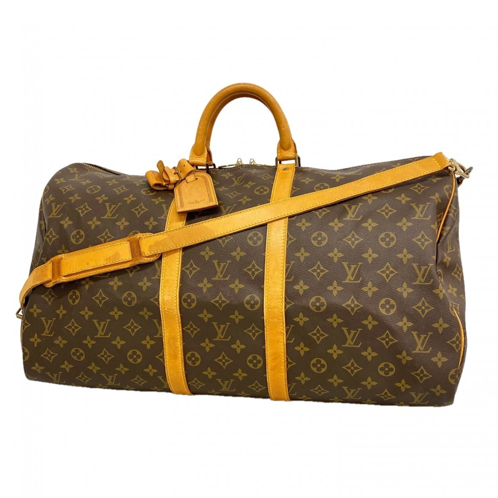 Boston Bag by Louis Vuitton: Boston Bag by Louis Vuitton Brown Louis Vuitton Boston bag with classic design and signature monogram pattern, measuring 31cm x 57cm x 25cm. This stylish bag features a timeless combination of functio