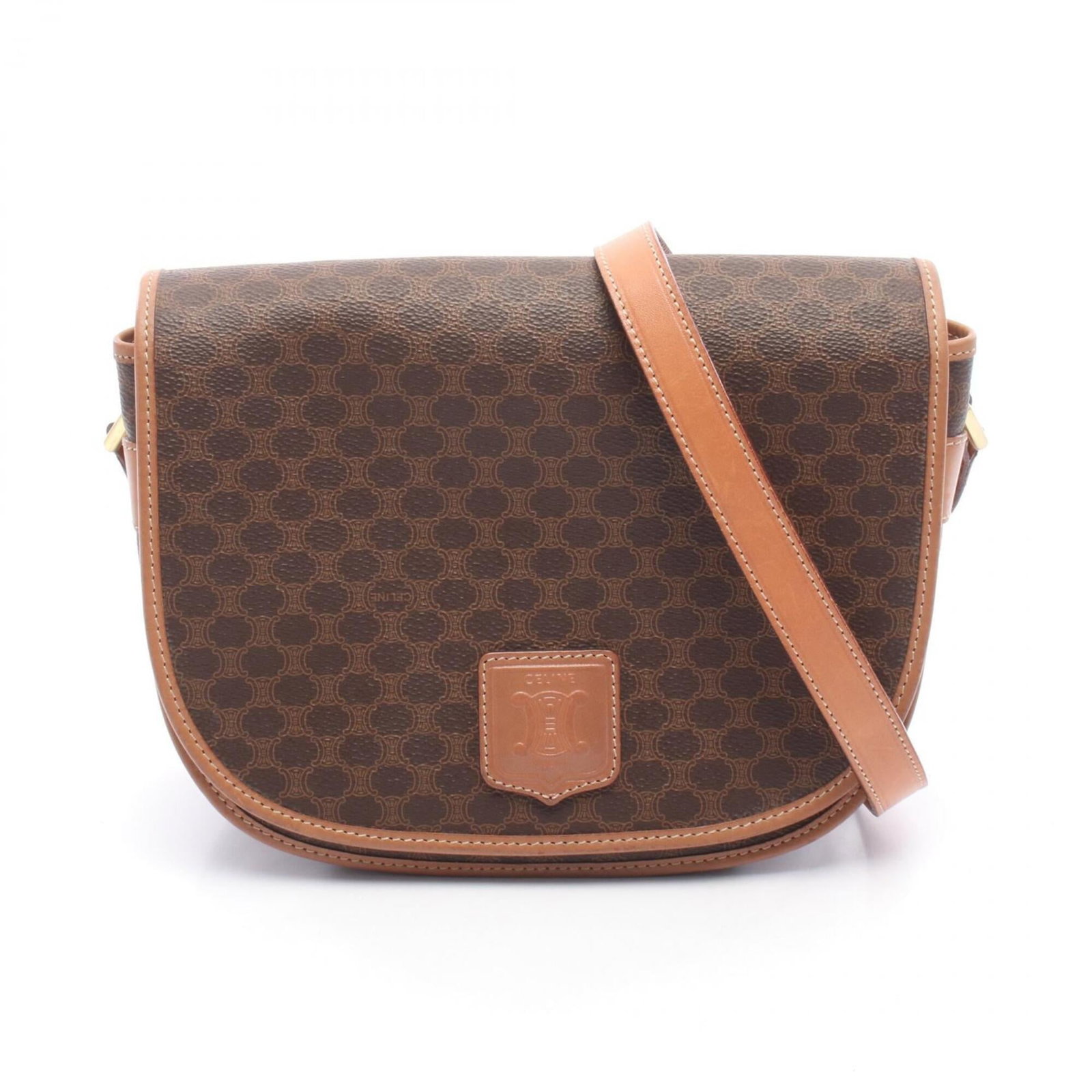 Canvas Leather Handbag Coated Shoulder Bag: Canvas Leather Handbag Coated Shoulder Bag Coated canvas and leather come together in this stylish shoulder bag, featuring a sleek brown design. The compact size and coated material make it perfect fo