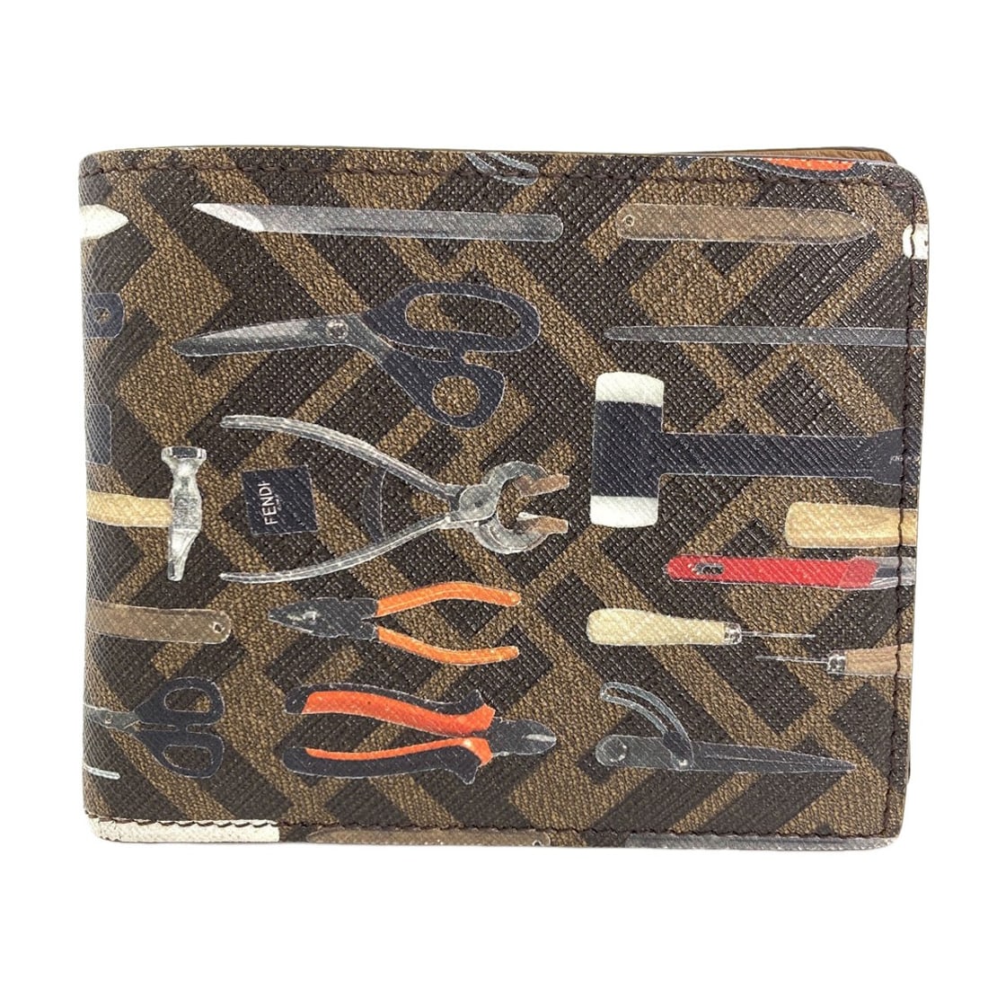Fendi Bifold Wallet With Coin Pocket To Pvc Zucca Pattern Tool Print (1 of 20)
