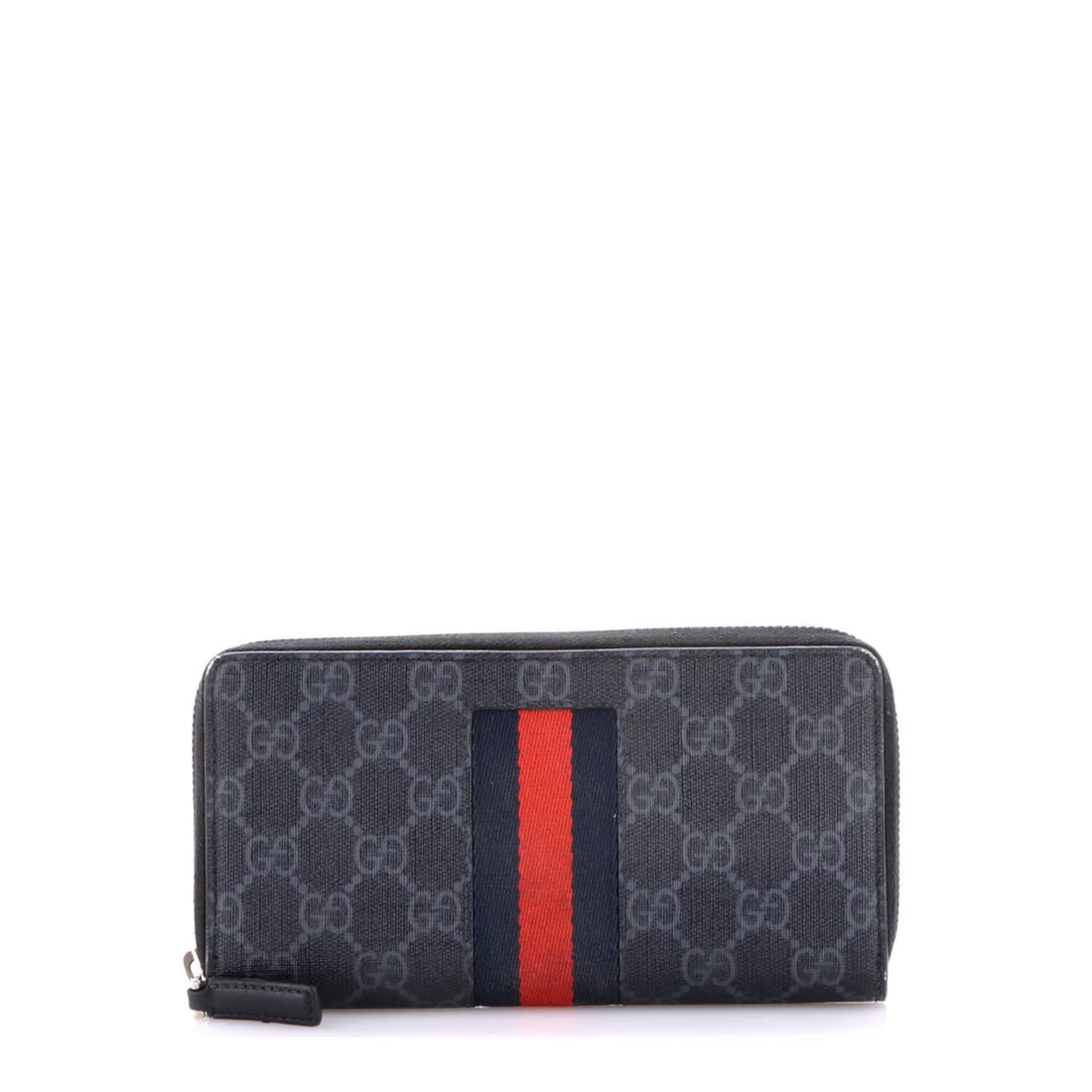 Coated canvas wallet zip around web gucci GG: Coated canvas wallet zip around web gucci GG Blue Coated Canvas Gucci GG Web Zip Around Wallet. This Gucci wallet features a coated canvas exterior in blue, with a web zip around design and moderate p