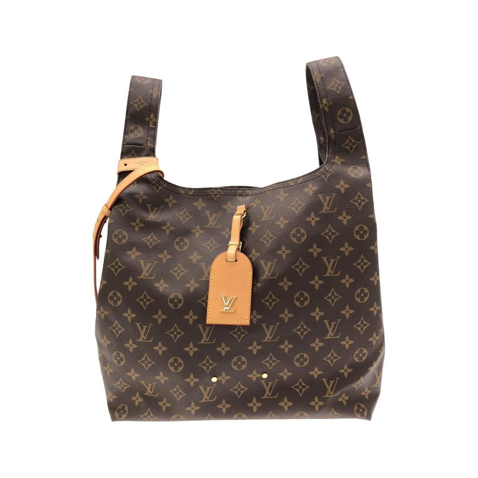 Canvas coated handbag pouch from Louis Vuitton: Canvas coated handbag pouch from Louis Vuitton Canvas coated handbag pouch from Louis Vuitton, featuring a signature and made from coated canvas with gold hardware. The Marron color adds a touch of el