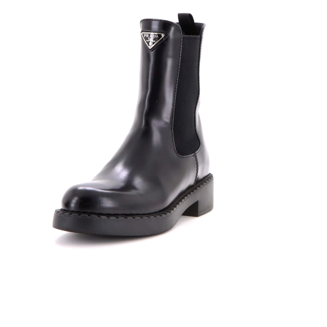 Women's Triangle Logo Boots Chelsea Leather Prada (1 of 6)
