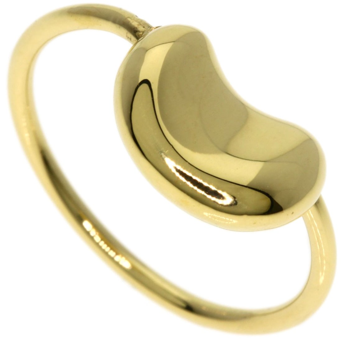 Bean ring gold K18 yellow Tiffany&Co: Bean ring gold K18 yellow Tiffany&Co K18 yellow gold ring from Tiffany&Co., featuring a classic design with no main stone. This 5.25 US size ring showcases the luxurious feel of K18 gold, a rare and h