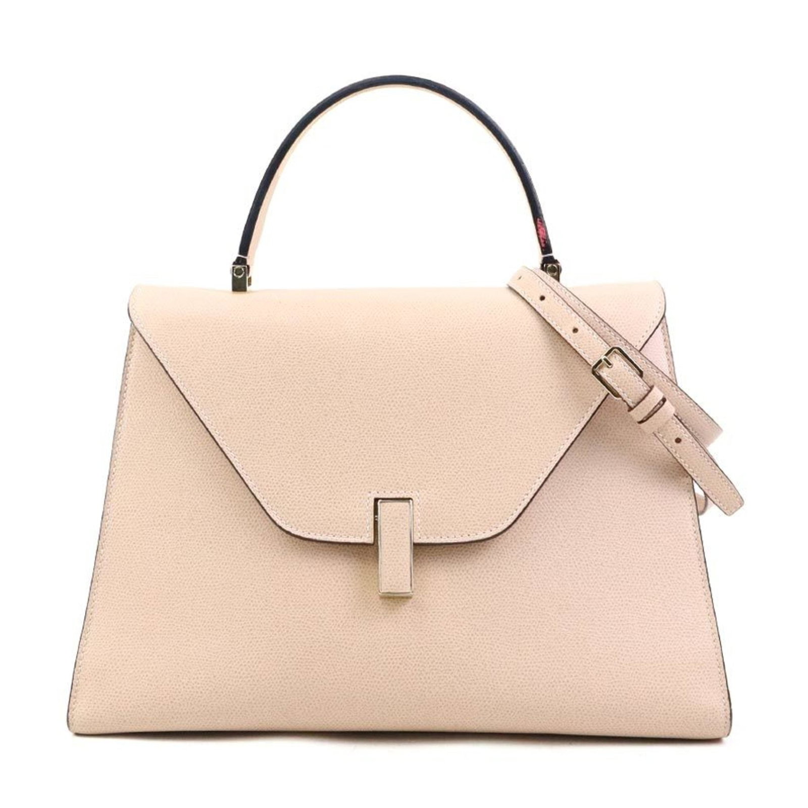 Valextra leather shoulder bag handbag: Valextra leather shoulder bag handbag Pink beige leather shoulder bag from Valextra, measuring 21cm x 31cm x 16cm. This handbag comes with a shop card and adjustable shoulder strap for added