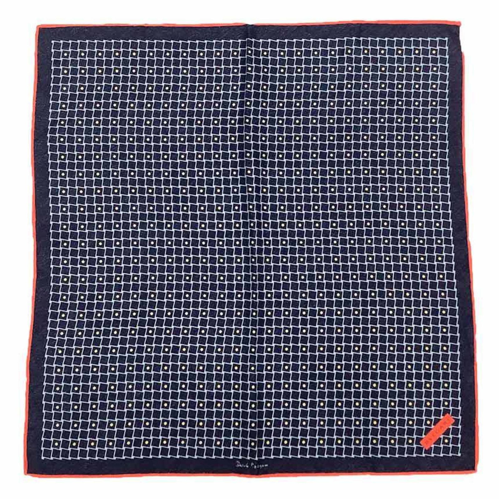 Bvlgari Scarf Silk: Bvlgari Scarf Silk Silk scarf from Italian luxury brand Bvlgari, featuring a classic navy color and elegant design. Made with high-quality silk fabric, this 42cm x 42cm square scarf is a stylish acces