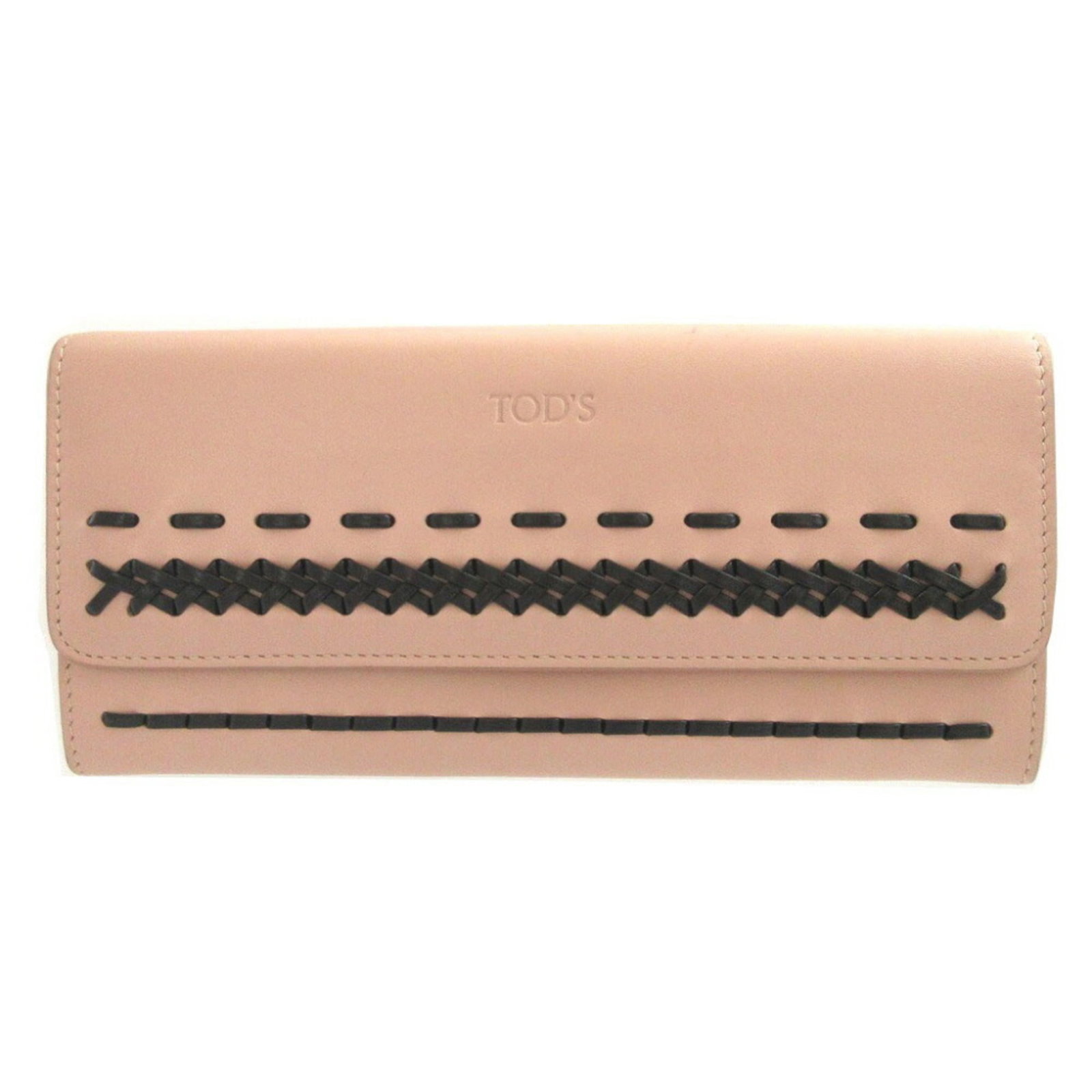 Tod'S Long Wallet (Bi-Fold) Leather: Tod'S Long Wallet (Bi-Fold) Leather Tod's Long Wallet (Bi-Fold) Leather features a sleek, pink leather design with a bi-fold structure. Made from high-quality materials, this wallet measures 9.3cm x 1