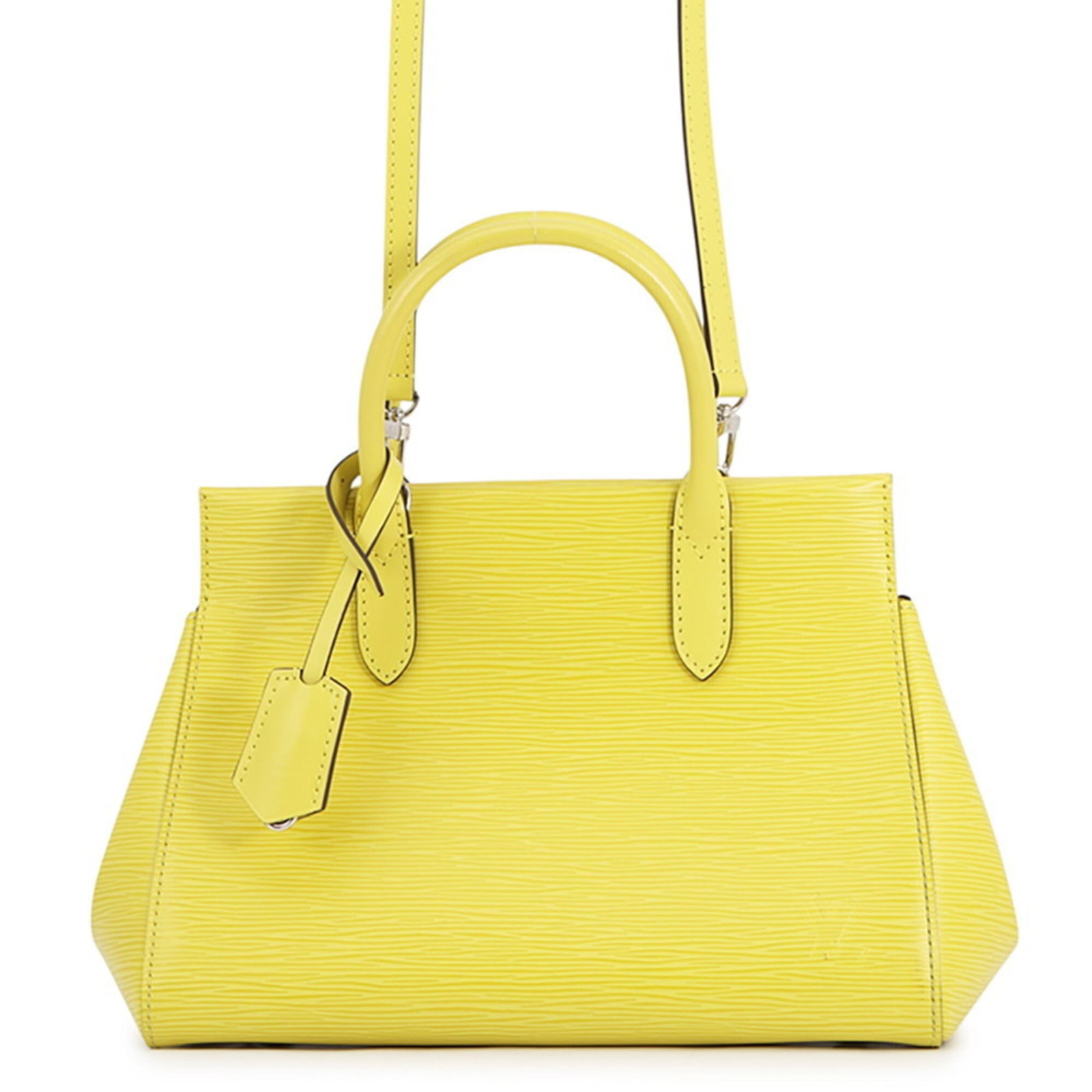 Vuitton Louis Epi Leather Handbag: Vuitton Louis Epi Leather Handbag The Louis Vuitton Epi Leather Handbag boasts its signature Pistache color and sleek design, crafted from high-quality Epi leather. Measuring 20cm x 26cm x 12.5cm, it 