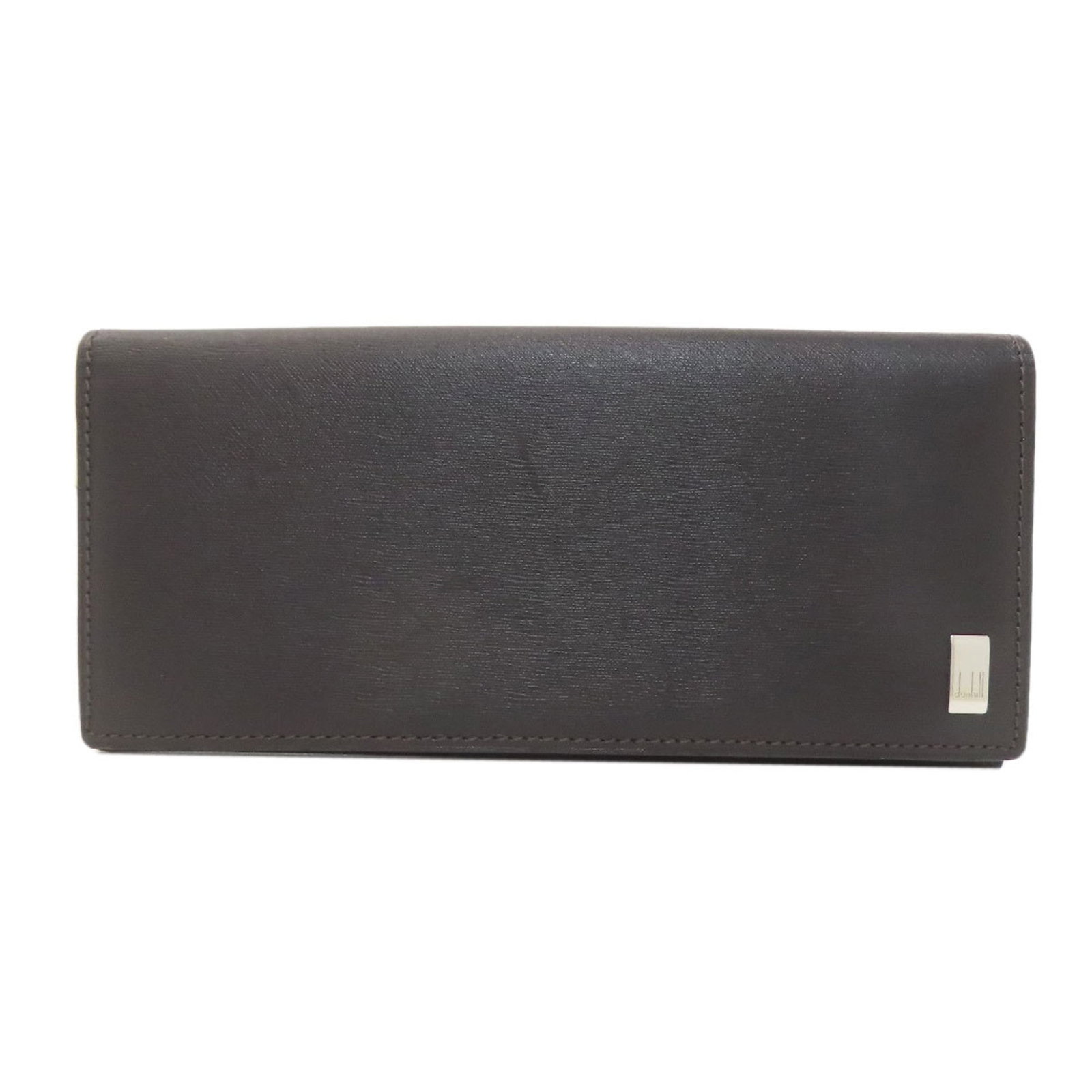 Long wallet Leather bi fold Dunhill: Long wallet Leather bi fold Dunhill Dark brown leather Dunhill long wallet with bi-fold design, measuring 9cm x 19.5cm x 1.5cm, offers a classic and stylish accessory for everyday use. Its sleek desig