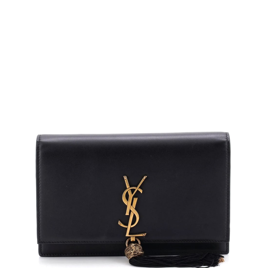 Saint Laurent Monogram Strap Leather Tassel Wallet (1 of 6)