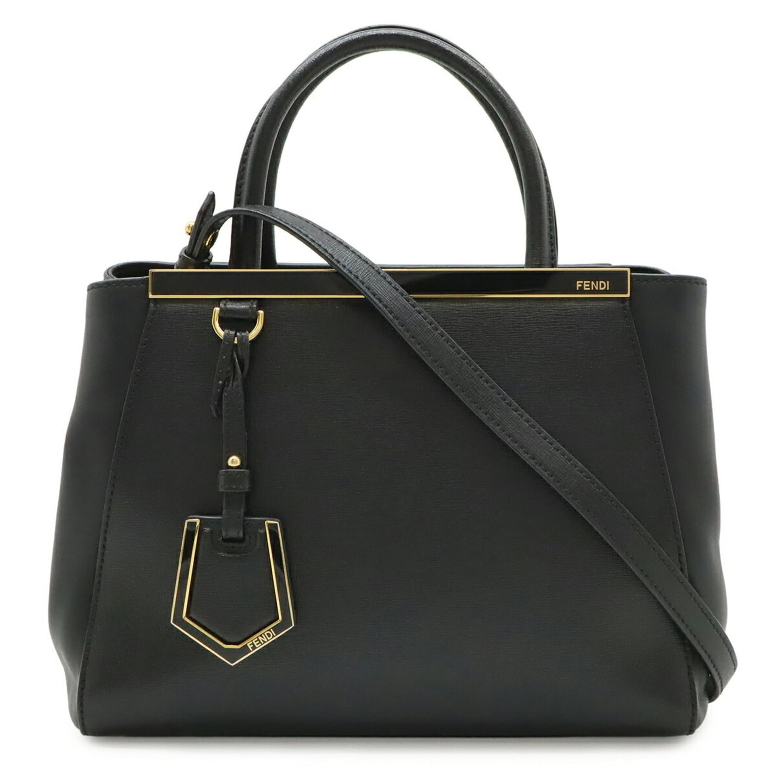 Fendi Leather Tote Bag Shoulder Handbag: Fendi Leather Tote Bag Shoulder Handbag Black Fendi leather tote bag with classic design, measuring 21cm x 26cm x 12cm. This shoulder handbag features high-quality leather construction and a timeless