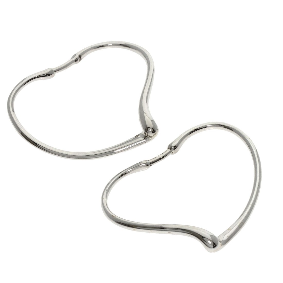 Open Heart Hoop Earring by Tiffany & Co. Silver: Open Heart Hoop Earring by Tiffany & Co. Silver Silver Open Heart Hoop Earring by Tiffany & Co. - A sleek and modern earring featuring an open heart design in sterling silver, showcasing the brand's s