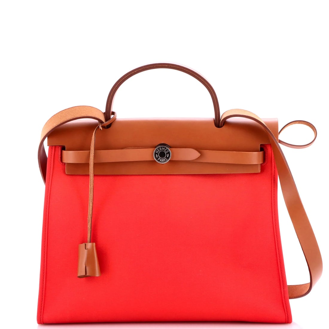 Hermes Herbag Zip Leather and Toile 31: Hermes Herbag Zip Leather and Toile 31 Pink Herm?s Herbag Zip Leather and Toile 31 shoulder bag with minor scuffs, creases, and edge wear. Features a classic design with a canvas interior, leather ext