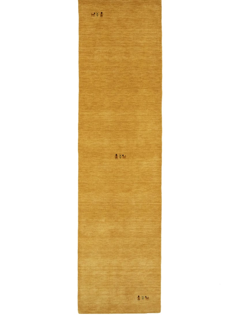 Golden Peach Tribal Design 3X10 Gabbeh Modern Runner Rug Handmade Wool Carpet Hand-Knotted: Golden Peach Tribal Design 3X10 Gabbeh Modern Runner Rug Handmade Wool Carpet Hand-Knotted Hand-knotted with love, this Golden Peach Tribal Design 3X10 Gabbeh Modern Runner Rug boasts a stunning picto