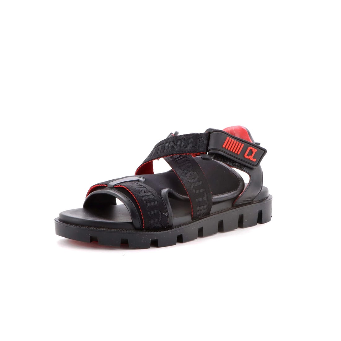 Christian Louboutin Women's Velcrissimo Flat Sandals Leather and Nylon (1 of 6)