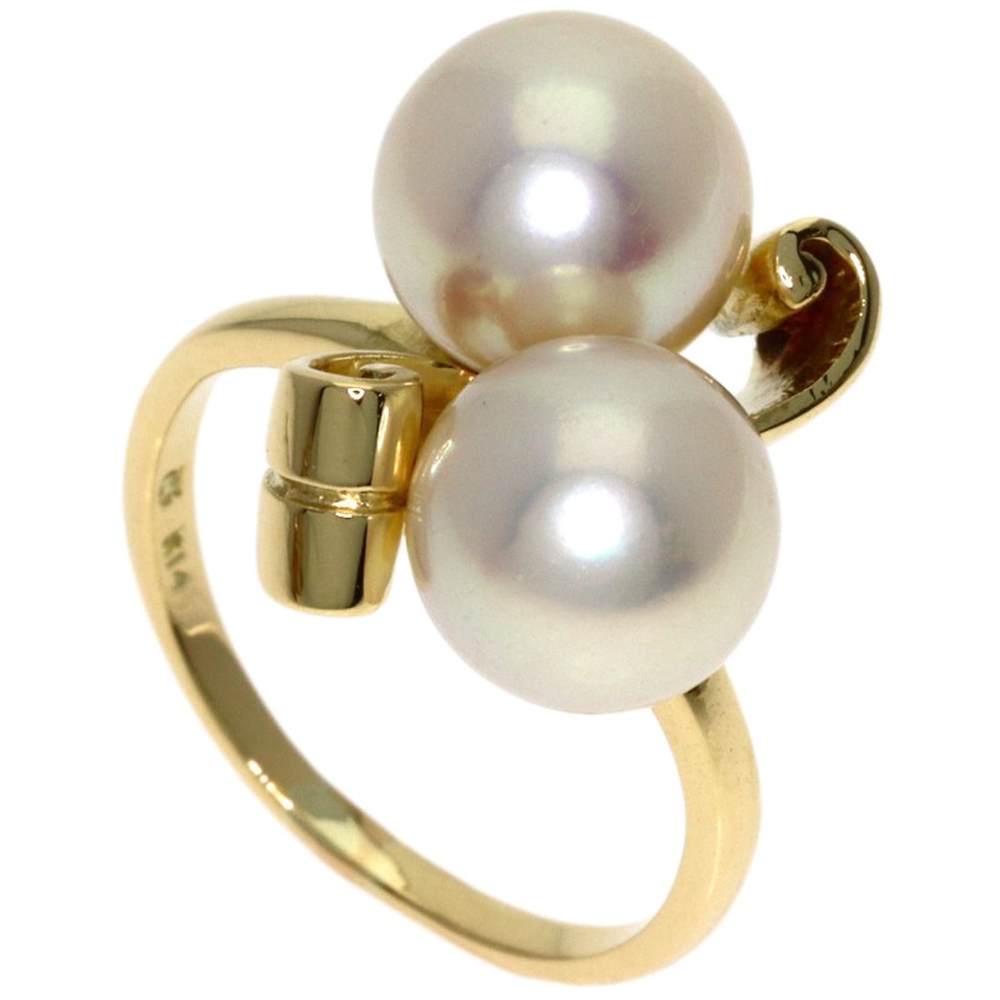 K14 yellow gold Mikimoto pearl ring: K14 yellow gold Mikimoto pearl ring K14 yellow gold Mikimoto pearl ring features a beautiful pearl set in K14 yellow gold, showcasing the craftsmanship and elegance of Mikimoto's renowned jewelry.