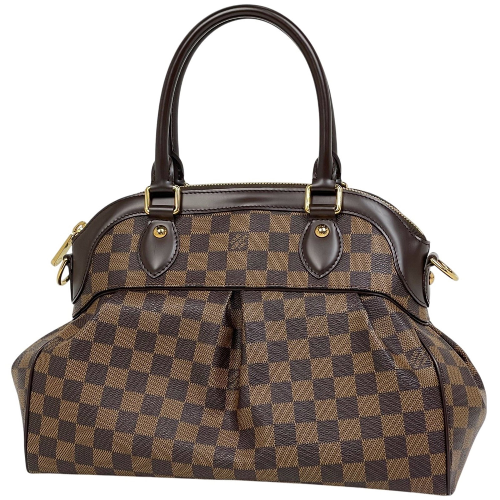 Handbag Canvas Damier Louis Vuitton: Handbag Canvas Damier Louis Vuitton Damier canvas pattern in brown, characteristic of Louis Vuitton's iconic designs. This handbag measures 24cm x 34cm x 15cm and features a classic style with clean l