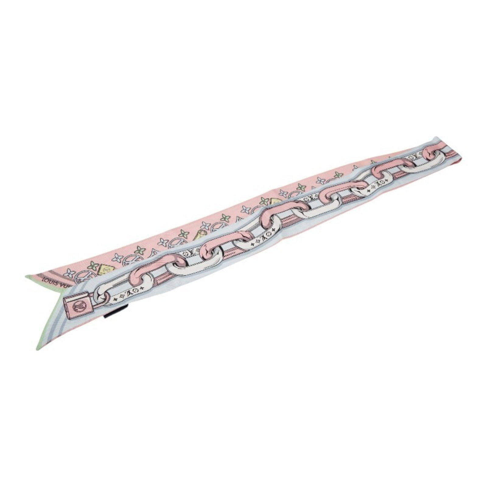 Silk Scarf by Louis Vuitton: Silk Scarf by Louis Vuitton Silk scarf by Louis Vuitton, featuring a vibrant pink color and made from high-quality silk material. Measuring 1.17m x 5cm in length and width, it adds a touch of elegance