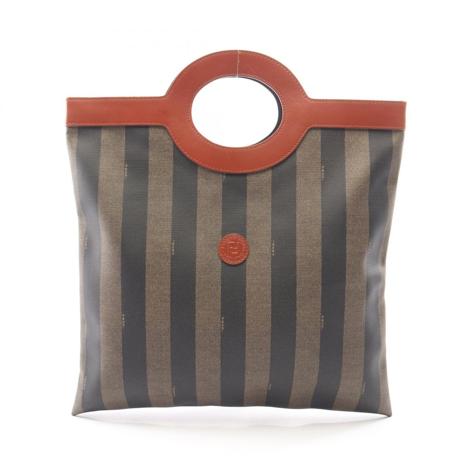 Canvas Leather Fendi Handbag Tote Coated: Canvas Leather Fendi Handbag Tote Coated Canvas Leather Fendi Handbag Tote Coated in Beige, Black, or Brown. This stylish tote bag features coated canvas and leather materials, with a size that measur