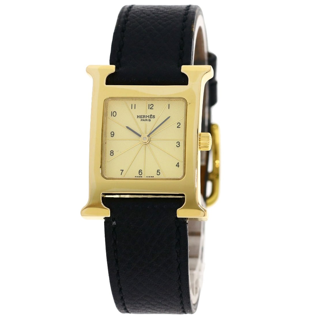 Hermes H Watch Watches Hh1 201 Gold Plated Leather (1 of 20)