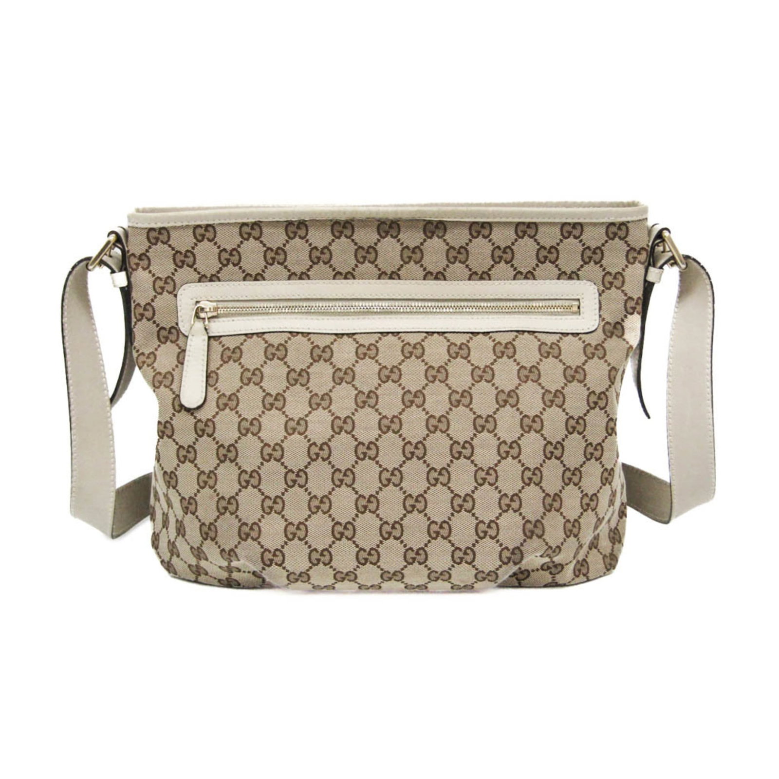 Canvas leather bag gucci shoulder: Canvas leather bag gucci shoulder GG Canvas Gucci Shoulder Bag in Beige and Brown. This stylish shoulder bag features the iconic GG canvas material, paired with high-quality leather accents in beige a