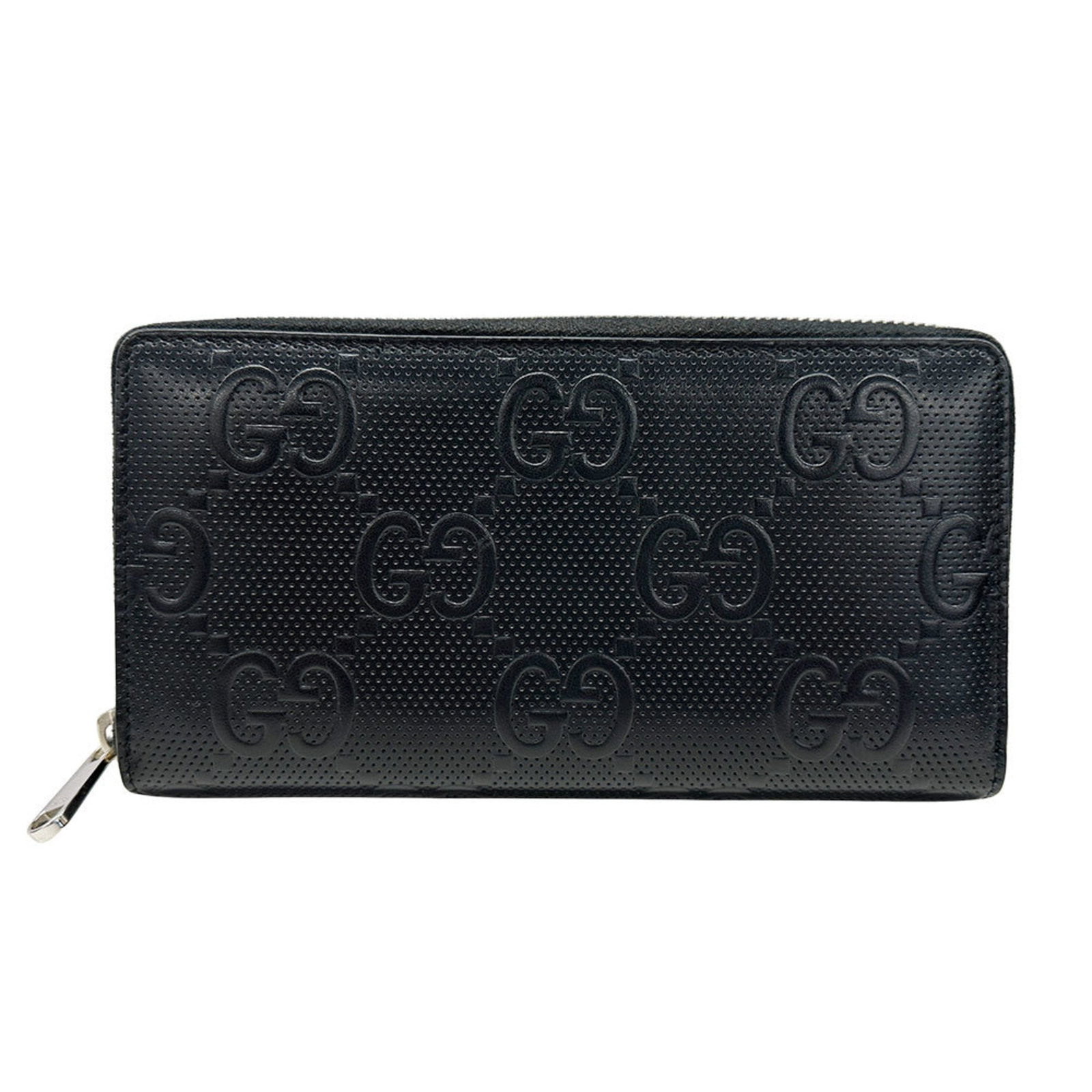 Leather Bi Fold Wallet Gucci: Leather Bi Fold Wallet Gucci Black leather bi-fold wallet from Gucci, measuring 10cm x 18.5cm x 2.5cm, features a classic design with a long, folded shape and premium leather construction. Made in Ita