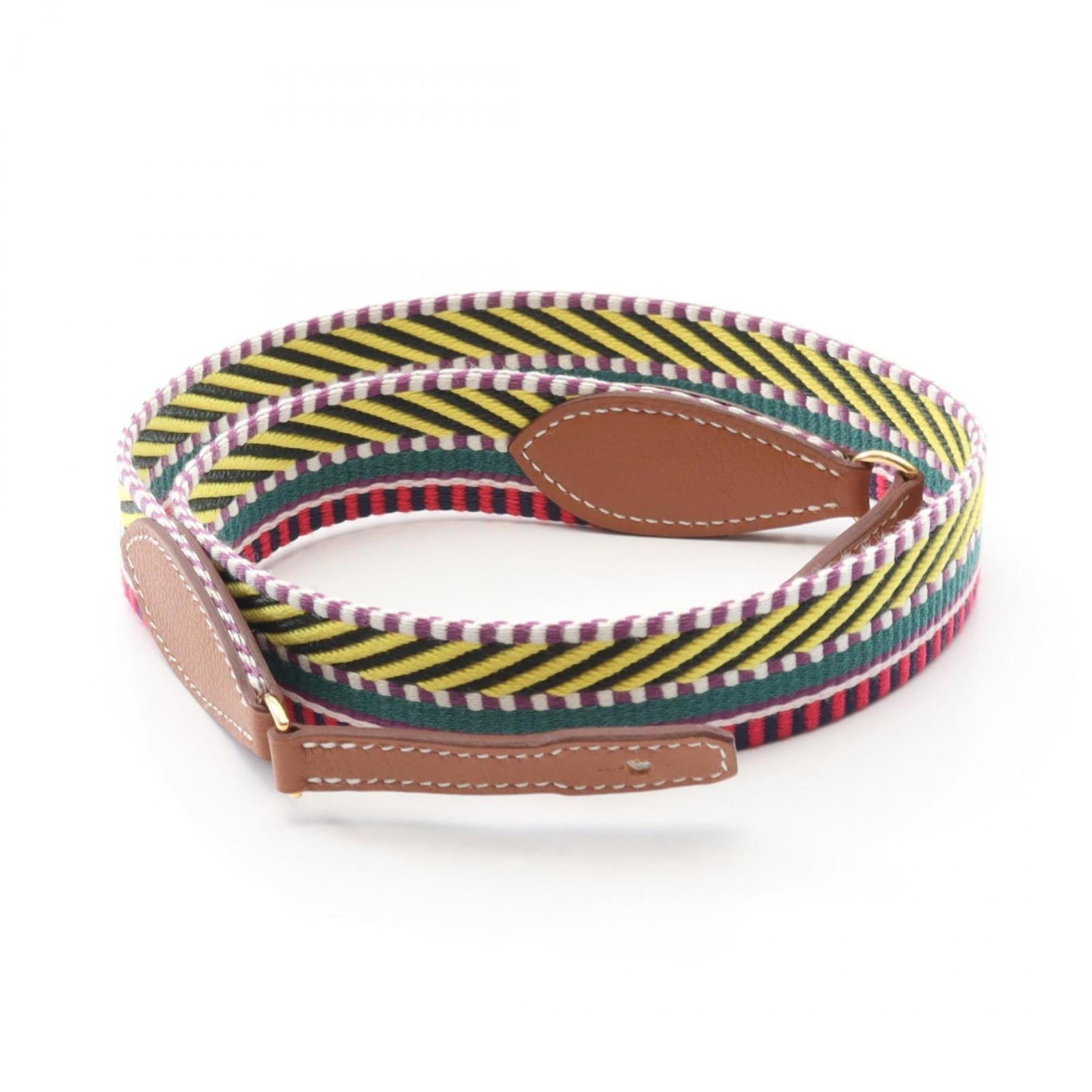 Hermes Strap Canvas Evercalf Leather: Hermes Strap Canvas Evercalf Leather Canvas and Evercalf leather come together in this unique strap from Hermes, offering a distinctive combination of materials. The brown and multi-color design adds 