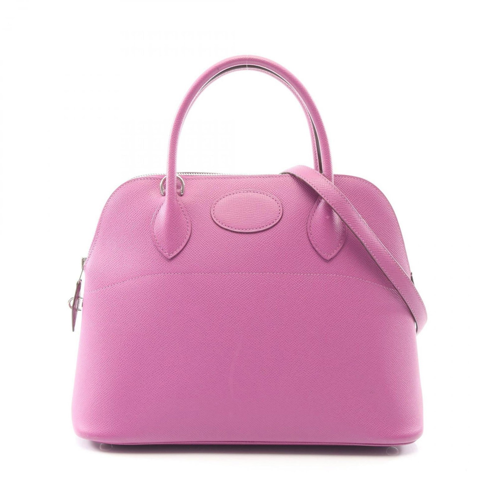 Hermes Handbag Epsom Leather: Hermes Handbag Epsom Leather Epsom leather handbags from Hermes are renowned for their exceptional craftsmanship and luxurious feel. This Cyclamen-colored bag boasts a distinctive purple hue, characte