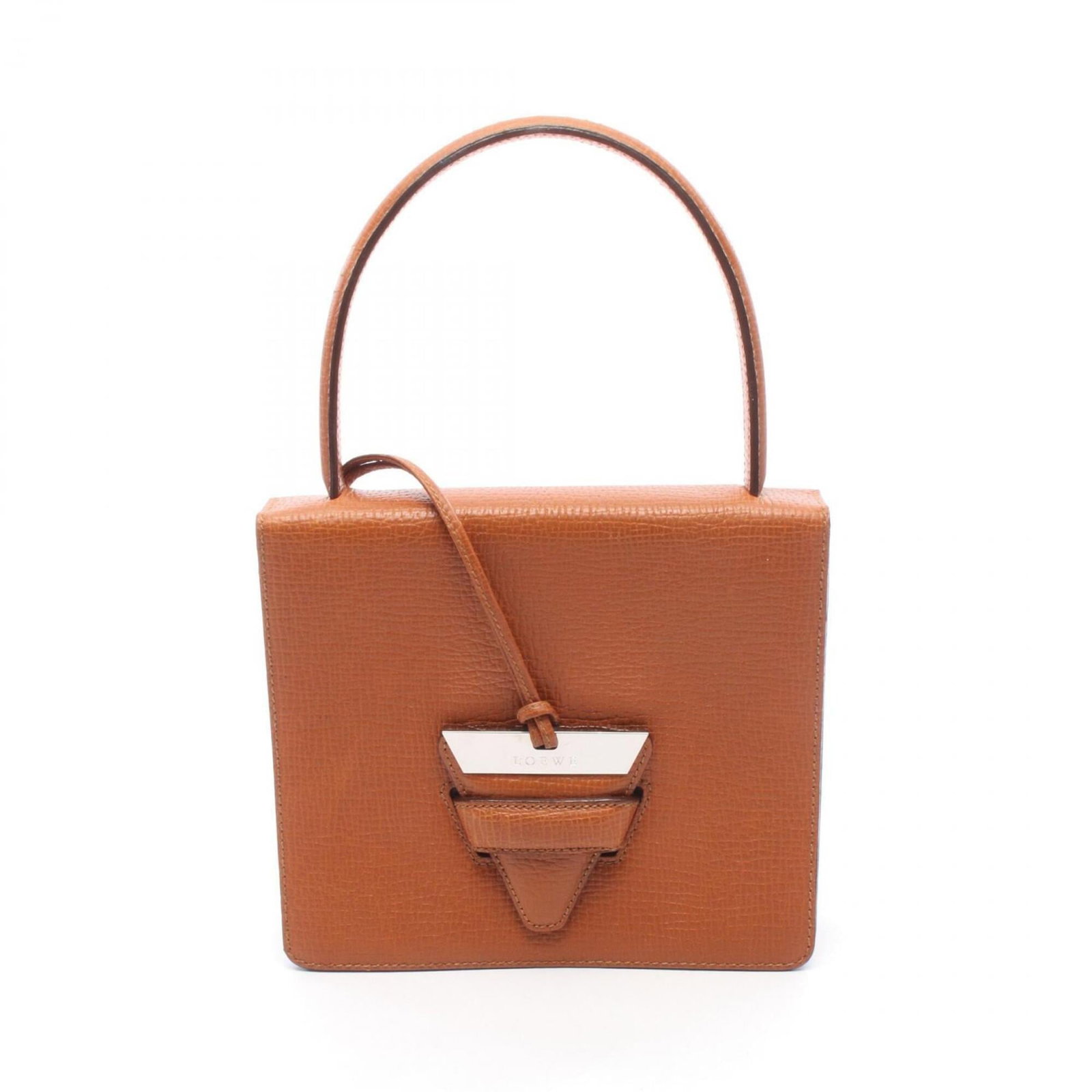 Handbag Leather from Loewe: Handbag Leather from Loewe Brown Loewe Handbag Made from High-Quality Leather. This stylish handbag measures 19.5cm x 22cm x 5cm and features a classic design that exudes sophistication. Its rich