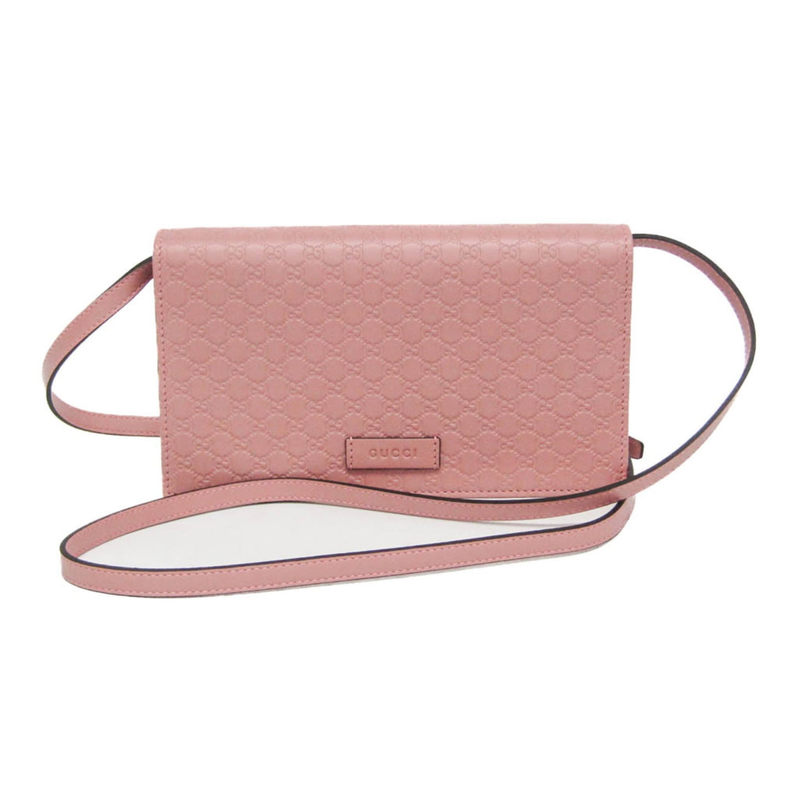 Leather shoulder wallet chain: Leather shoulder wallet chain Chain and shoulder wallet with pink leather strap, featuring an inner coin purse, bill slot, card slots, and pocket. The sleek design boasts a snap fastener closure and m