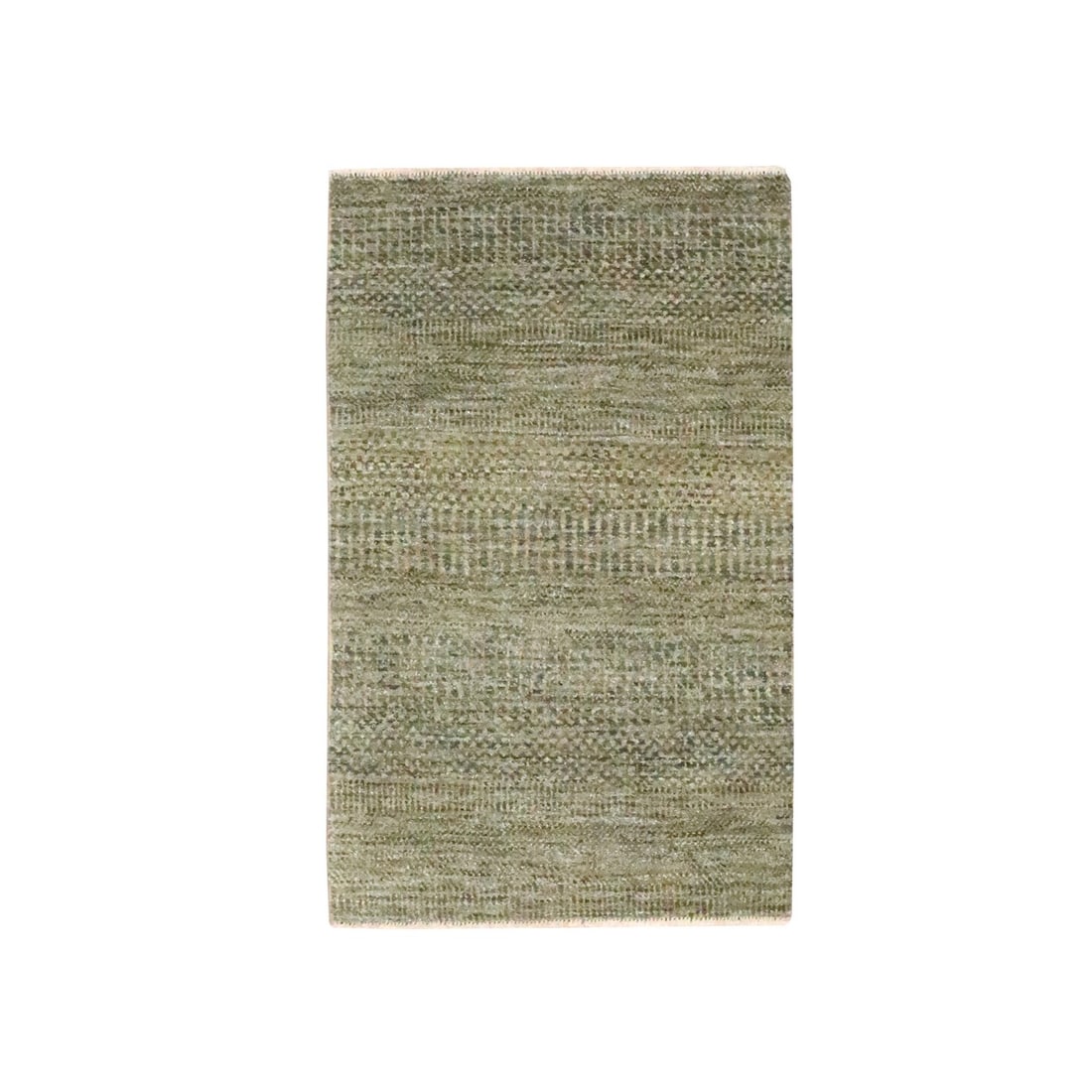 2'x3' Walnut Brown Modern Grass Design Hand Knotted Wool and Silk Mat Rug: 2'x3' Walnut Brown Modern Grass Design Hand Knotted Wool and Silk Mat Rug Modern Walnut Brown Hand Knotted Wool and Silk Mat Rug. This rectangular field rug features a unique Oriental-inspired design 