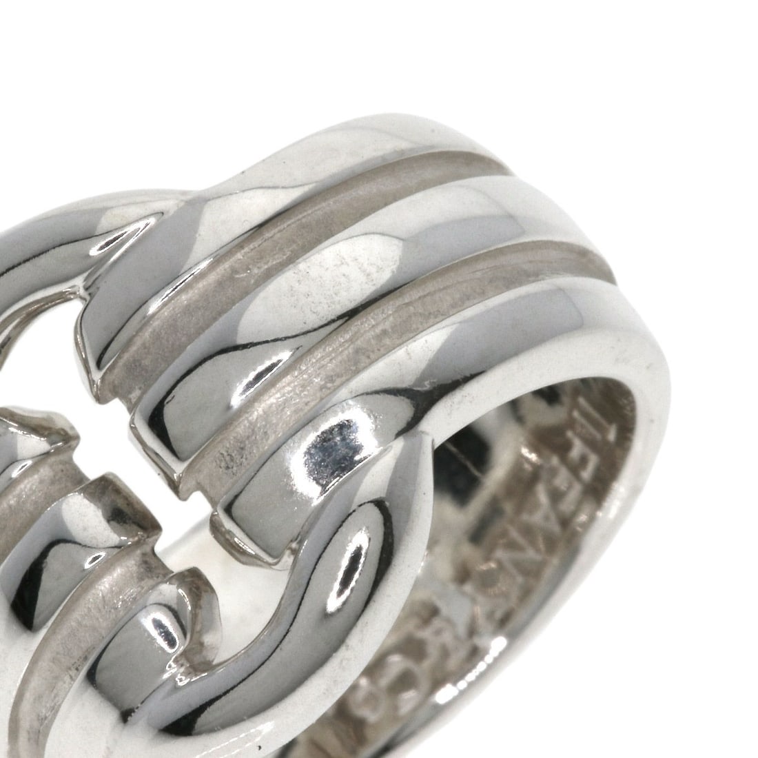 Grooved Circle Ring Tiffany Silver - 8